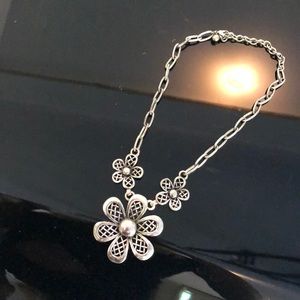 Silver flower necklace